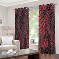 Red And Black Snakeskin Print Extra Wide Grommet Curtains