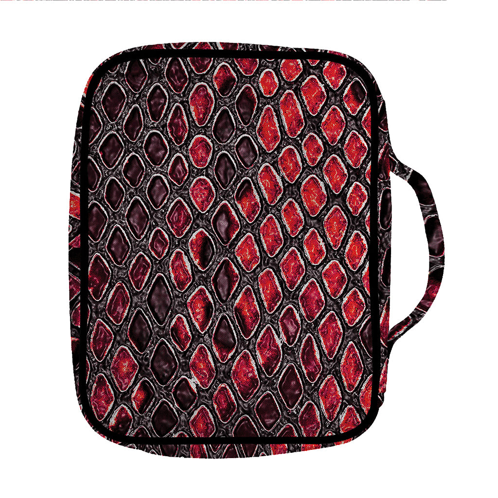 Red And Black Snakeskin Print Front Pocket Bible Bag