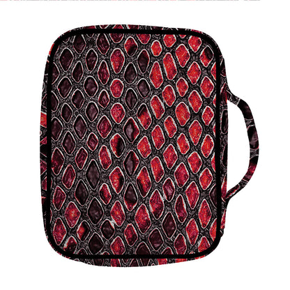 Red And Black Snakeskin Print Front Pocket Bible Bag