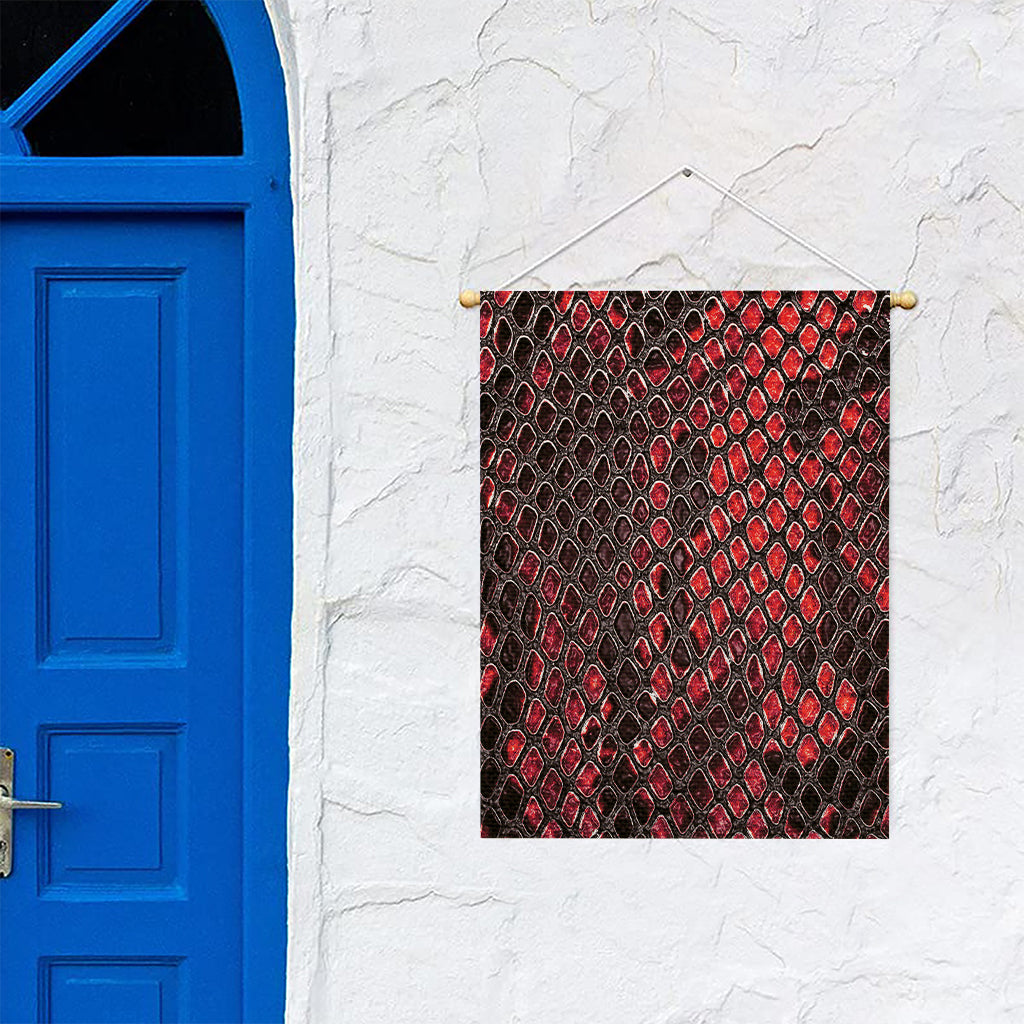 Red And Black Snakeskin Print Garden Flag