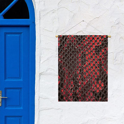 Red And Black Snakeskin Print Garden Flag
