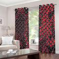 Red And Black Snakeskin Print Grommet Curtains