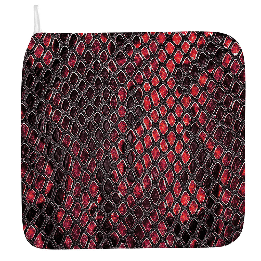 Red And Black Snakeskin Print Hand Towel