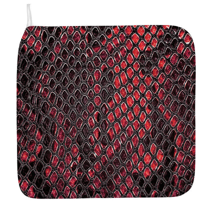 Red And Black Snakeskin Print Hand Towel
