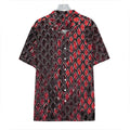 Red And Black Snakeskin Print Hawaiian Shirt
