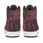 Red And Black Snakeskin Print High Top Leather Sneakers