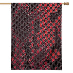 Red And Black Snakeskin Print House Flag