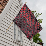 Red And Black Snakeskin Print House Flag