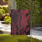 Red And Black Snakeskin Print House Flag
