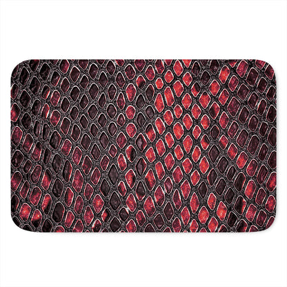 Red And Black Snakeskin Print Indoor Door Mat