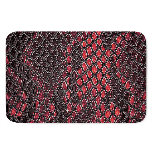Red And Black Snakeskin Print Indoor Door Mat