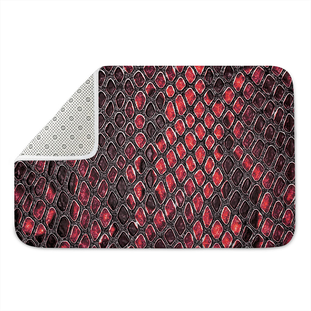 Red And Black Snakeskin Print Indoor Door Mat