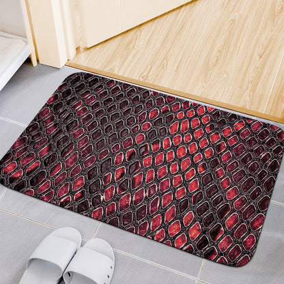 Red And Black Snakeskin Print Indoor Door Mat