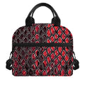 Red And Black Snakeskin Print Insulated Lunch Bag