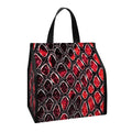 Red And Black Snakeskin Print Insulated Lunch Tote