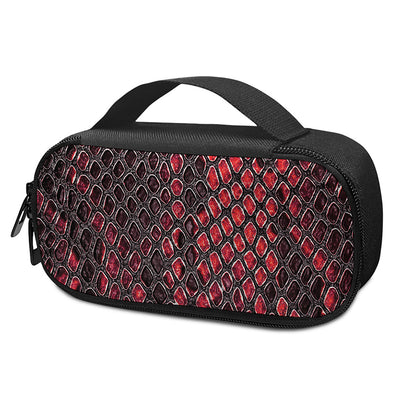 Red And Black Snakeskin Print Insulin Cooler Travel Case