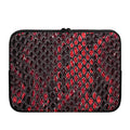 Red And Black Snakeskin Print Laptop Sleeve