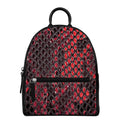 Red And Black Snakeskin Print Leather Backpack