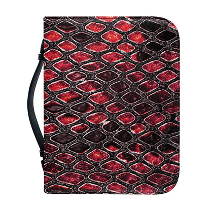 Red And Black Snakeskin Print Leather Bible Cover