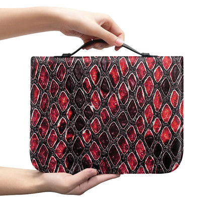 Red And Black Snakeskin Print Leather Bible Cover