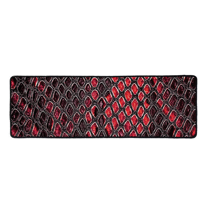 Red And Black Snakeskin Print Long Kitchen Mat