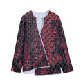 Red And Black Snakeskin Print Long Sleeve Short Coat