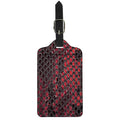 Red And Black Snakeskin Print Luggage Tag