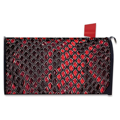 Red And Black Snakeskin Print Mailbox Cover