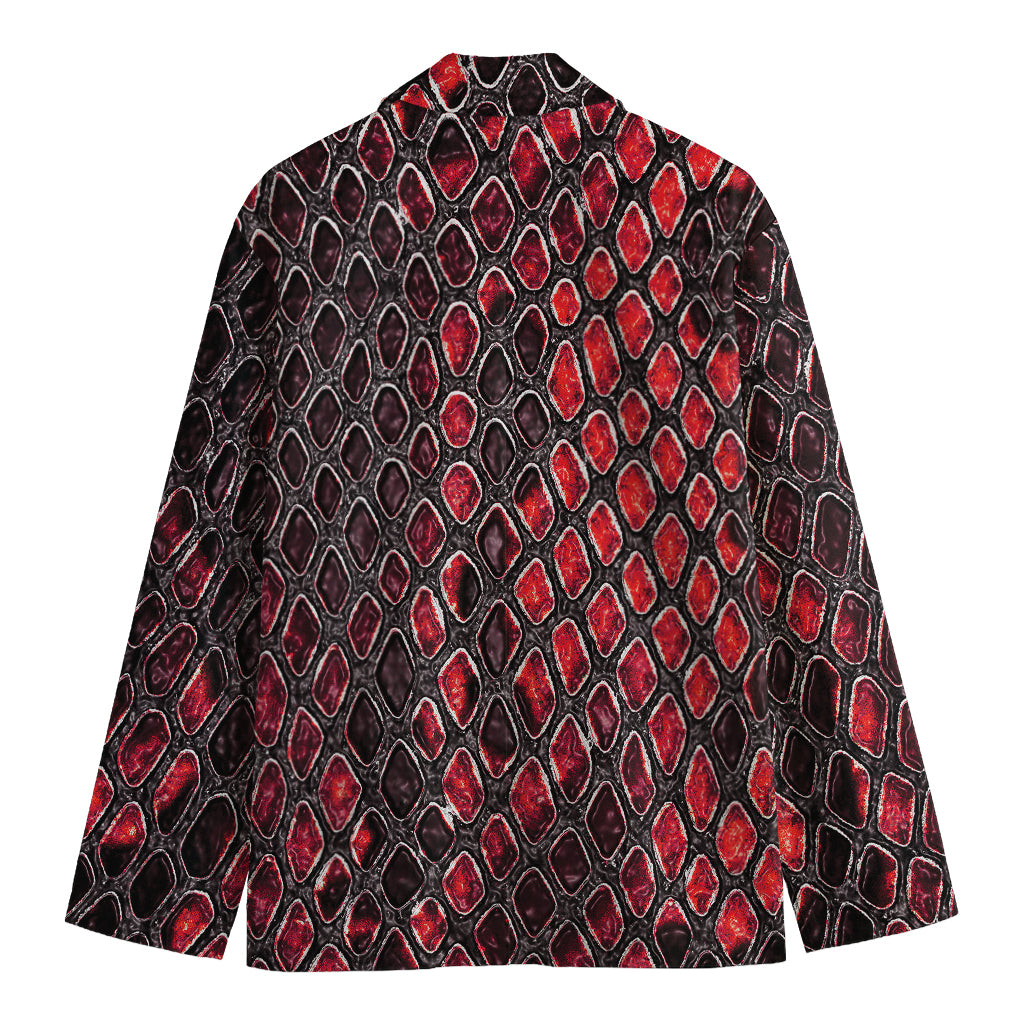 Red And Black Snakeskin Print Men's Blazer