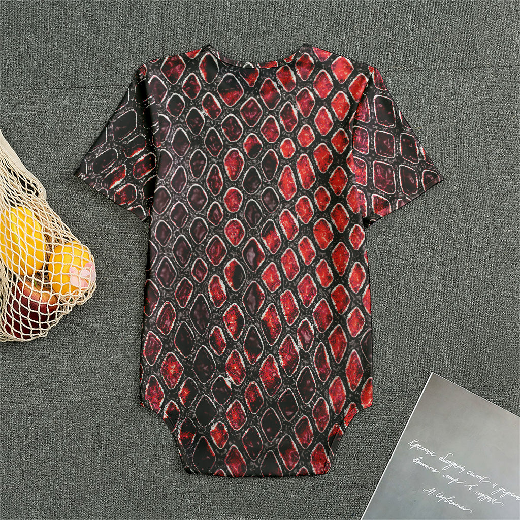 Red And Black Snakeskin Print Men's Bodysuit