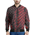 Red And Black Snakeskin Print Men's Bomber Jacket