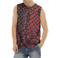Red And Black Snakeskin Print Men's Fitness Tank Top