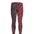Red And Black Snakeskin Print Men's Leggings