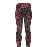 Red And Black Snakeskin Print Men's leggings