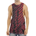 Red And Black Snakeskin Print Men's Muscle Tank Top