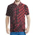 Red And Black Snakeskin Print Men's Polo Shirt