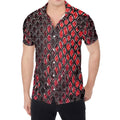 Red And Black Snakeskin Print Men's Shirt