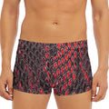 Red And Black Snakeskin Print Men's Short Boxer Briefs