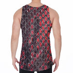 Red And Black Snakeskin Print Men's Velvet Tank Top