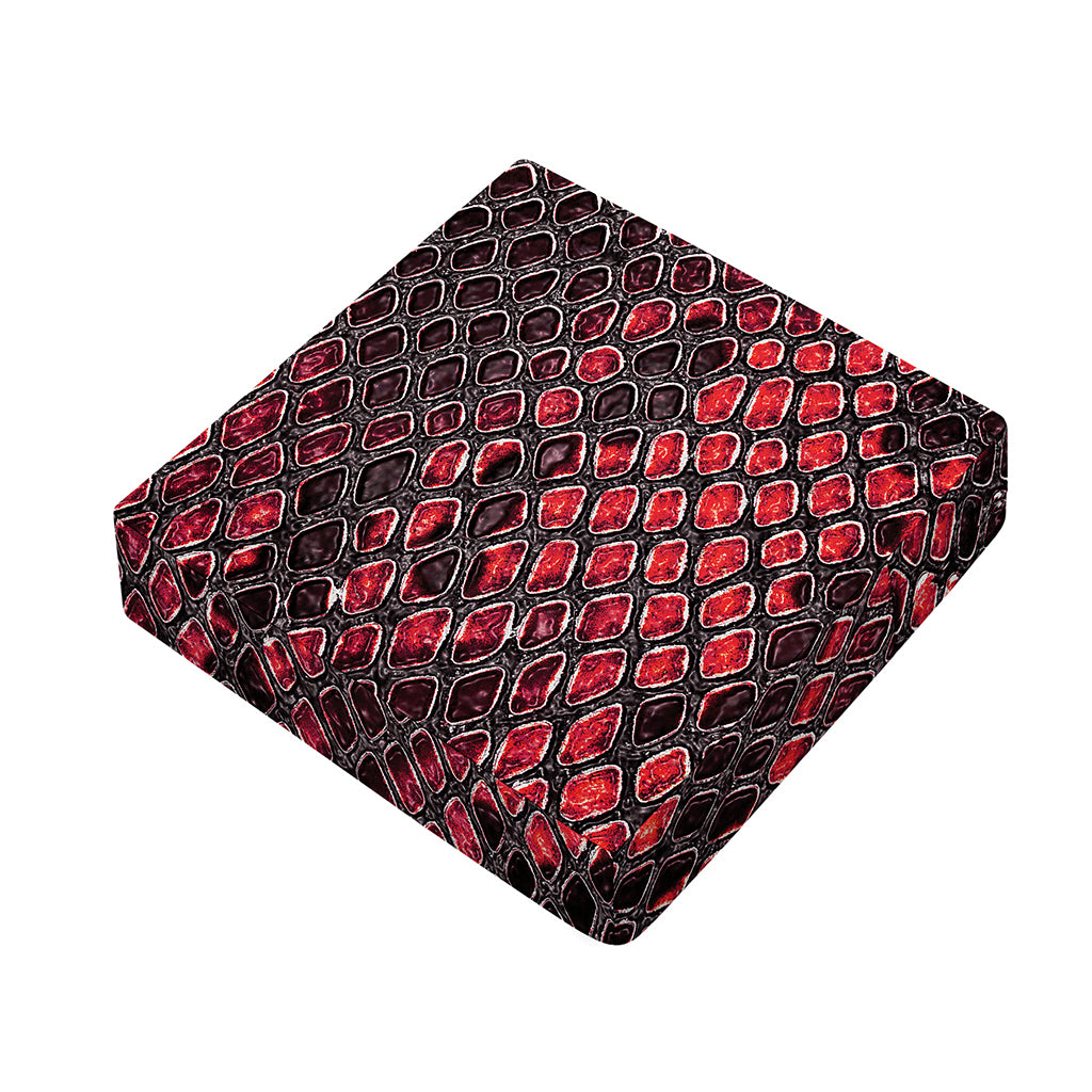Red And Black Snakeskin Print Outdoor Seat Cushion Cover