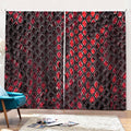 Red And Black Snakeskin Print Pencil Pleat Curtains