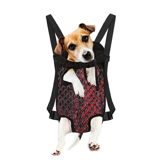 Red And Black Snakeskin Print Pet Carrier Backpack