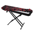 Red And Black Snakeskin Print Piano Keyboard Cover