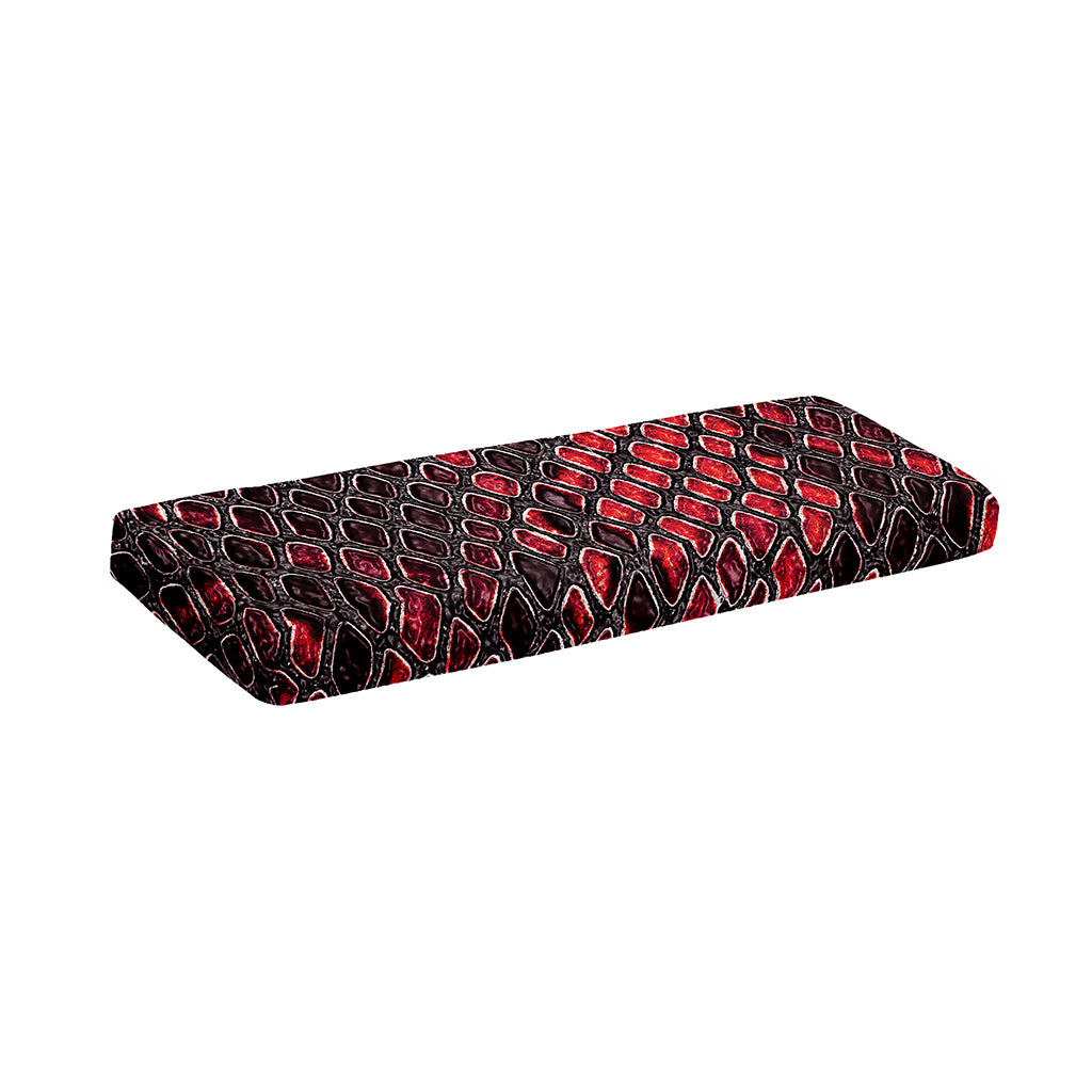 Red And Black Snakeskin Print Piano Keyboard Cover