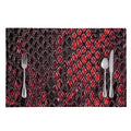Red And Black Snakeskin Print Placemat