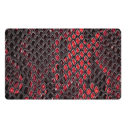 Red And Black Snakeskin Print Polyester Doormat