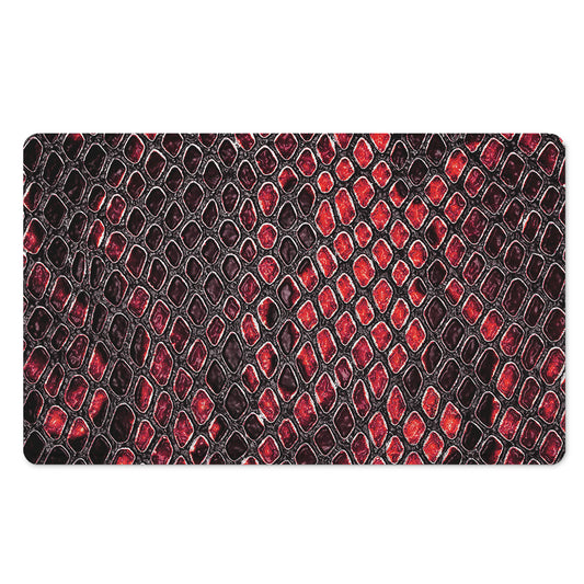 Red And Black Snakeskin Print Polyester Doormat