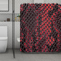 Red And Black Snakeskin Print Polyester Shower Curtain