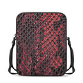 Red And Black Snakeskin Print Rectangular Crossbody Bag