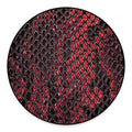 Red And Black Snakeskin Print Round Floor Mat
